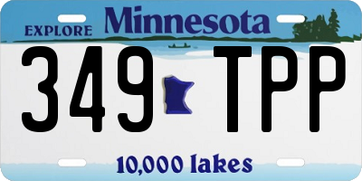 MN license plate 349TPP