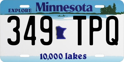 MN license plate 349TPQ