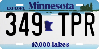 MN license plate 349TPR