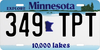 MN license plate 349TPT