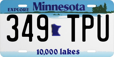 MN license plate 349TPU