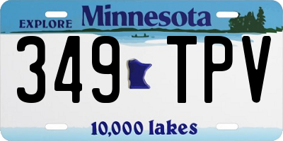 MN license plate 349TPV
