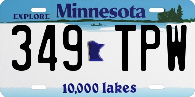 MN license plate 349TPW