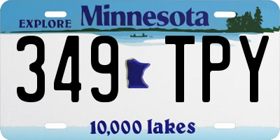 MN license plate 349TPY