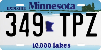 MN license plate 349TPZ