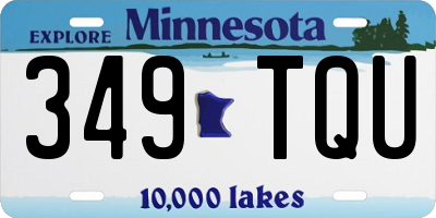 MN license plate 349TQU