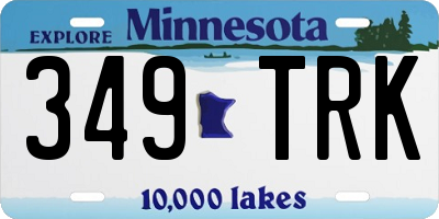 MN license plate 349TRK