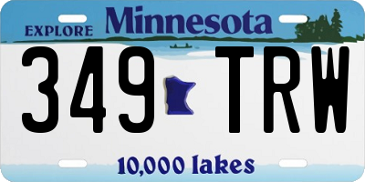 MN license plate 349TRW