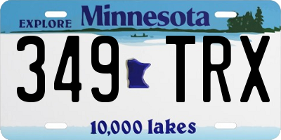 MN license plate 349TRX
