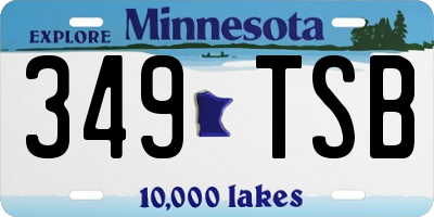 MN license plate 349TSB