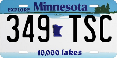 MN license plate 349TSC