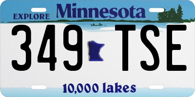MN license plate 349TSE