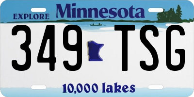 MN license plate 349TSG