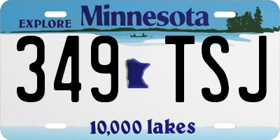 MN license plate 349TSJ