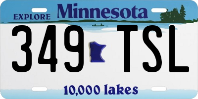 MN license plate 349TSL