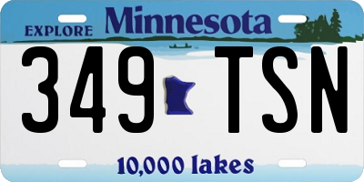 MN license plate 349TSN