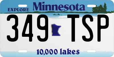 MN license plate 349TSP