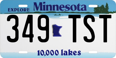 MN license plate 349TST