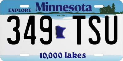 MN license plate 349TSU