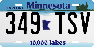 MN license plate 349TSV