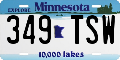 MN license plate 349TSW