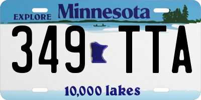 MN license plate 349TTA