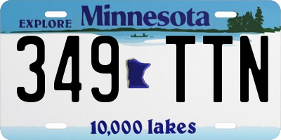 MN license plate 349TTN
