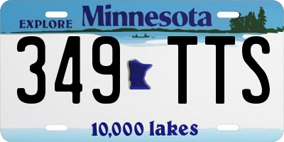 MN license plate 349TTS