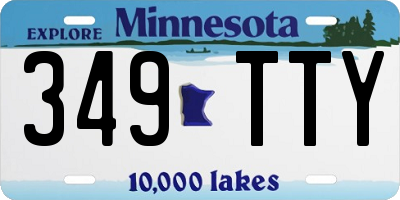 MN license plate 349TTY
