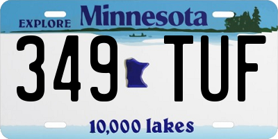 MN license plate 349TUF