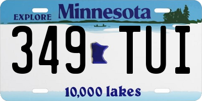 MN license plate 349TUI