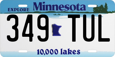 MN license plate 349TUL