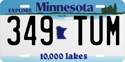 MN license plate 349TUM