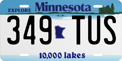 MN license plate 349TUS