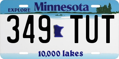 MN license plate 349TUT