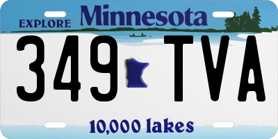 MN license plate 349TVA