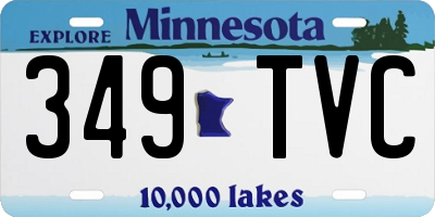 MN license plate 349TVC