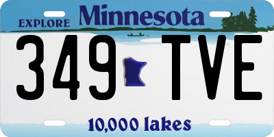 MN license plate 349TVE