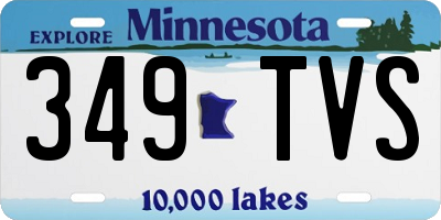 MN license plate 349TVS
