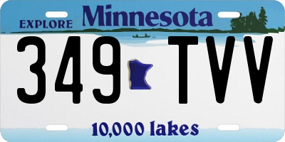 MN license plate 349TVV