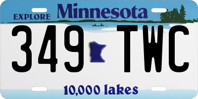 MN license plate 349TWC