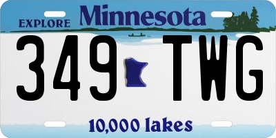 MN license plate 349TWG