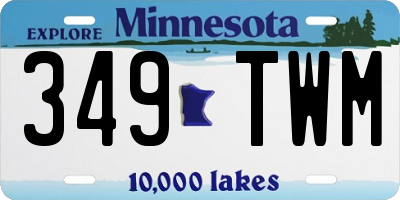 MN license plate 349TWM