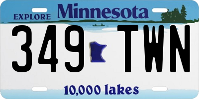 MN license plate 349TWN