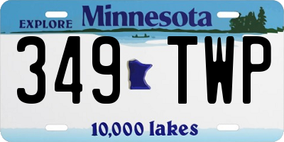 MN license plate 349TWP