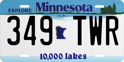 MN license plate 349TWR