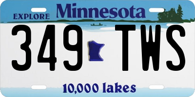 MN license plate 349TWS