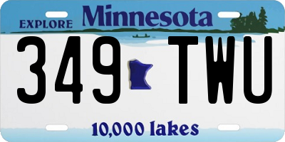 MN license plate 349TWU