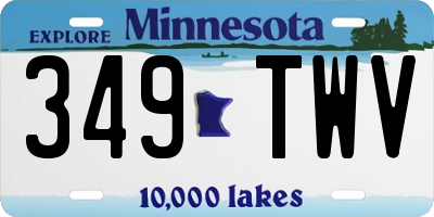 MN license plate 349TWV