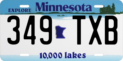 MN license plate 349TXB